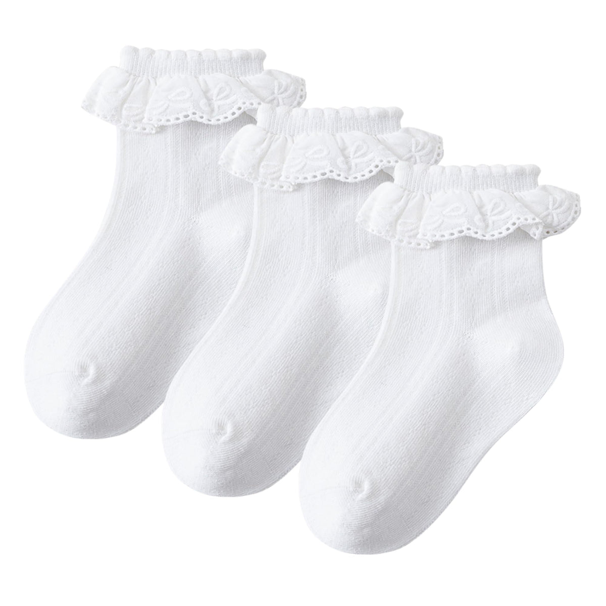 Girls Ruffle Socks White Frilly Socks for Girls Toddler Princess Dress Up