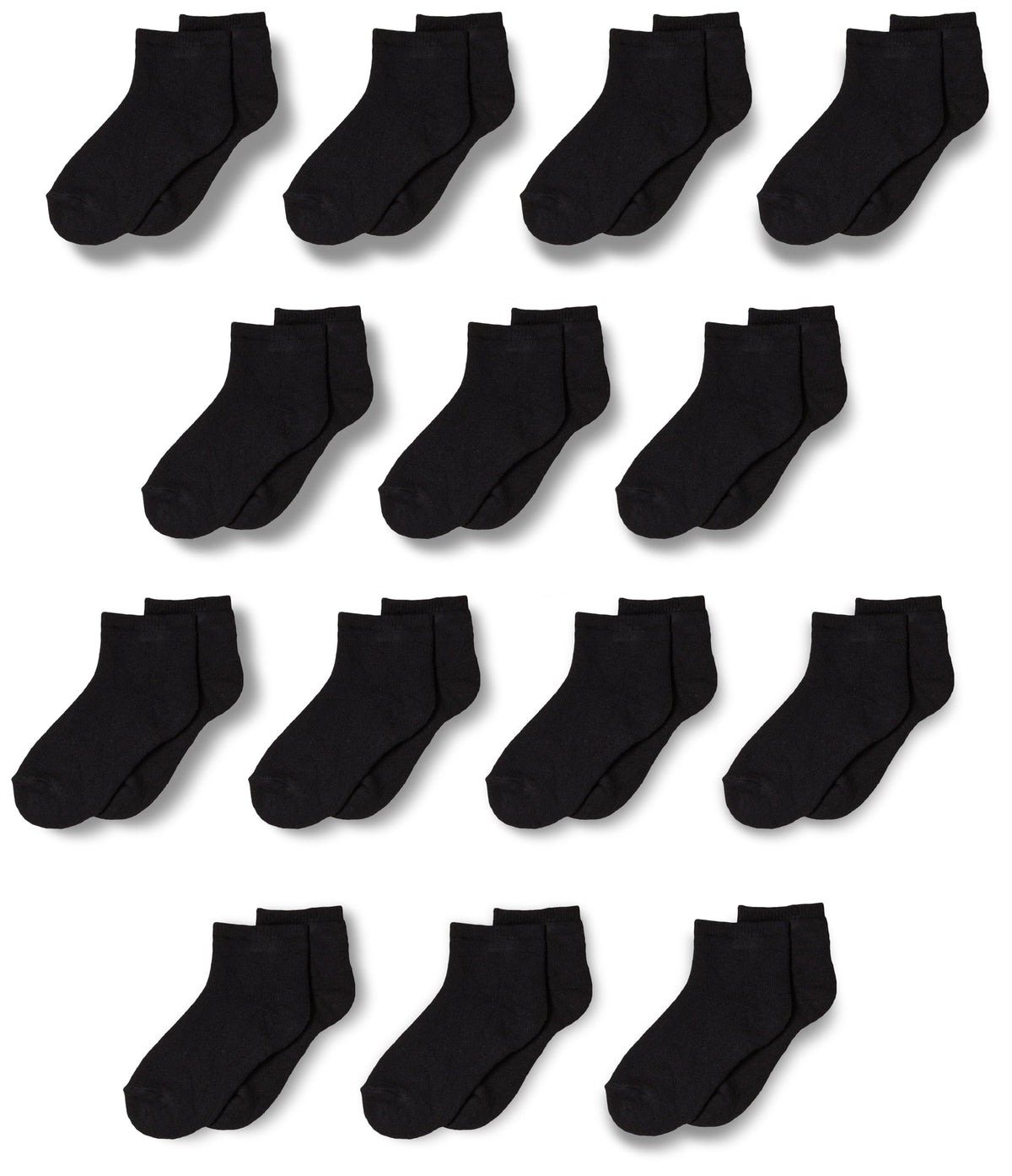Amazon Essentials Unisex Kids and Toddlers' Cotton Ankle Socks with Cushioned Sole for Boys Girls Toddlers, 14 Pairs