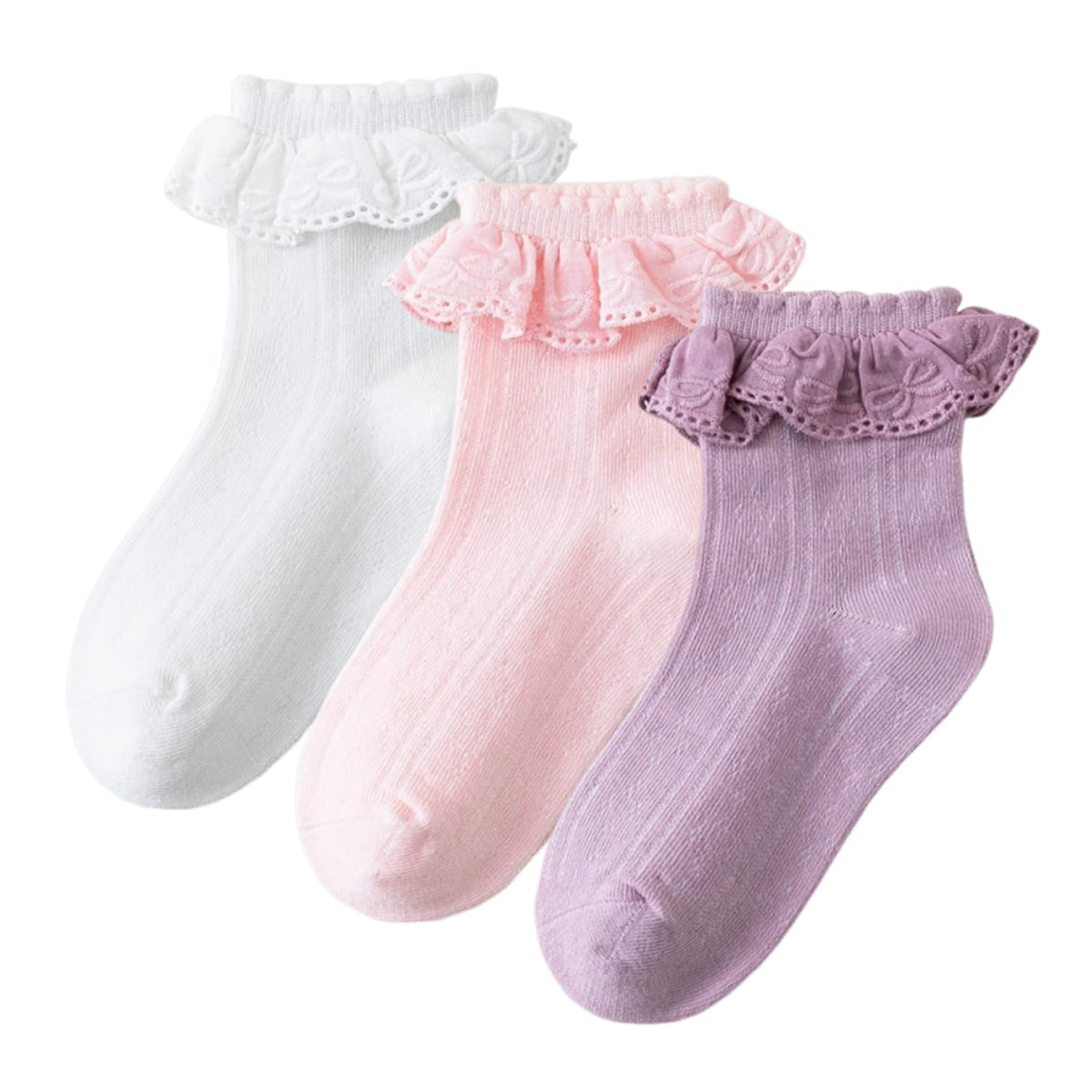 Girls Ruffle Socks White Frilly Socks for Girls Toddler Princess Dress Up