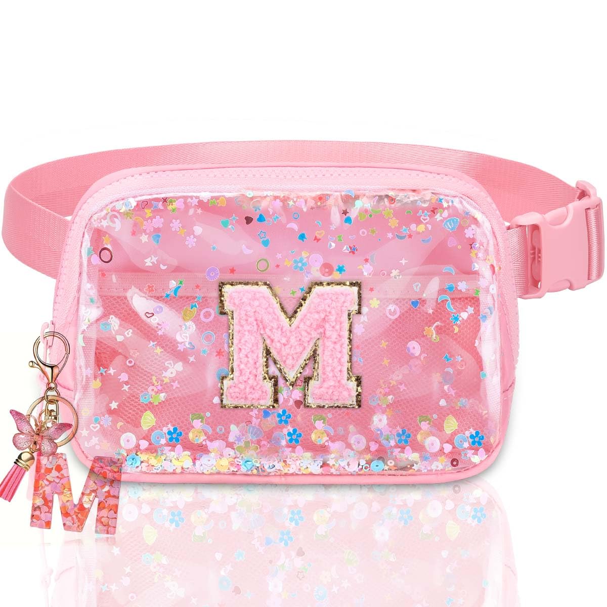 Fanny Pack for Girls Gift - Initial Letter Birthday Gifts for 4 5 6 7 8 9 Girl Crossbody Belt Bag Cute Personalized Trend Stuff Pink M
