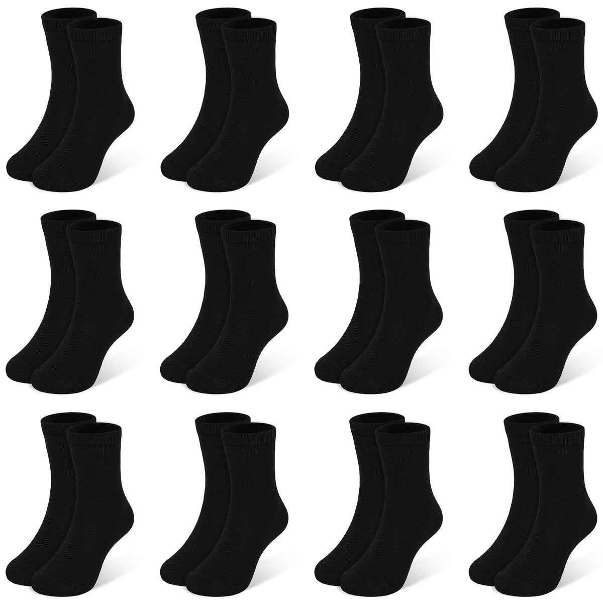 Kids Socks 12 Pairs Crew Socks for Toddler Boys Girls 1-14 Years