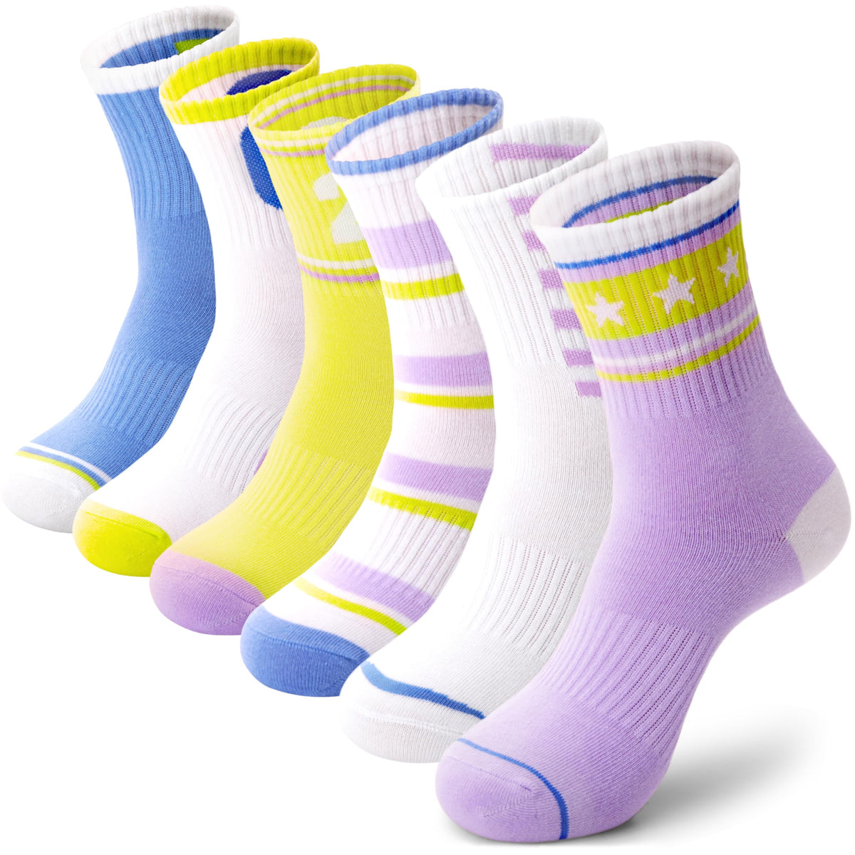 ANTSANG Kids Boys Girls Athletic Cotton Socks,6 Pairs Youth Teen Crew Socks