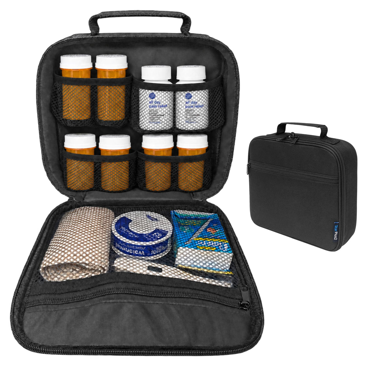 Medium Pill Bottle Organizer, Kids Travel Medicine Bag, Dinosaurs
