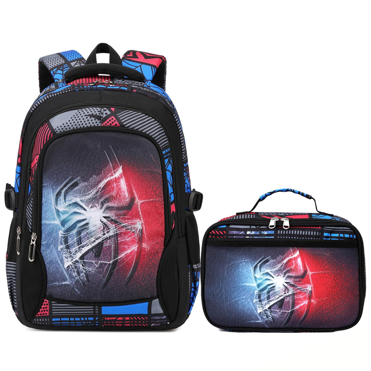 Camo Backpack Set with Lunch Bag Lightweight Waterproof School Backpack Bookbag for Boys Girls (A-Style Camo Green)
