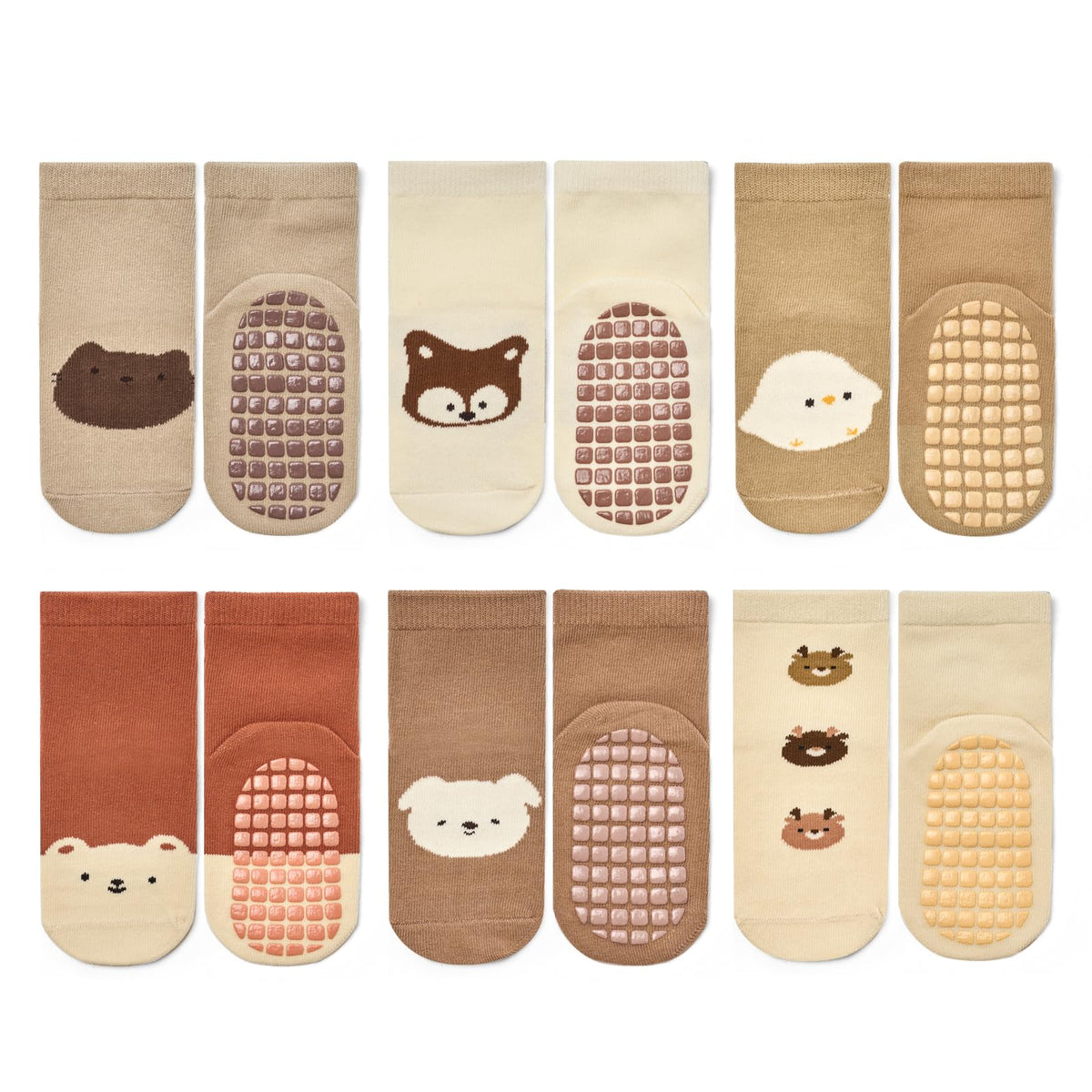 Non-Slip Baby Cotton Ankle Socks with Grippers for Toddler Walking