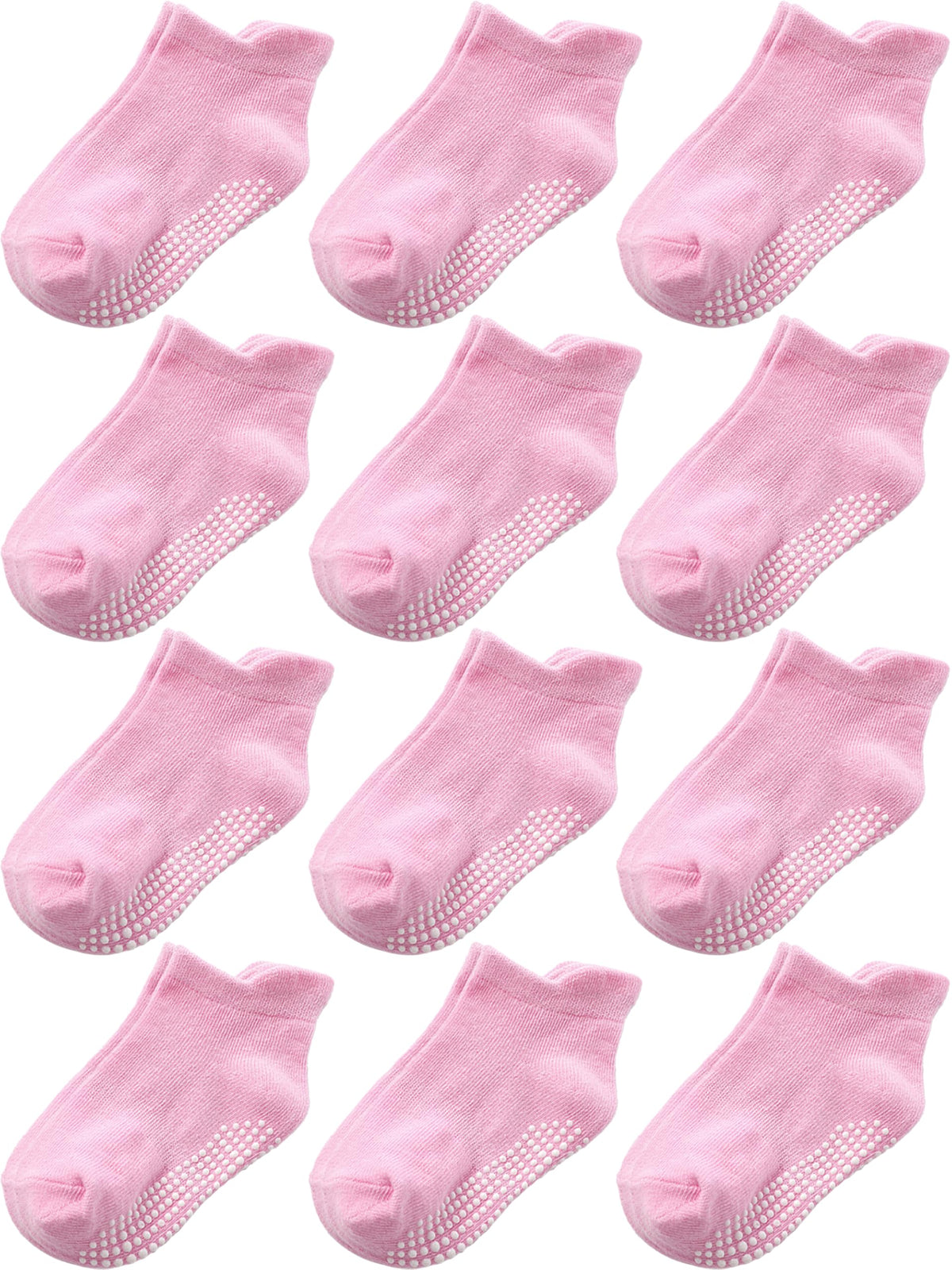 Baby Toddler Socks Grip Non Slip Boys Girls Kids Cotton 12 Pack Ankle Socks