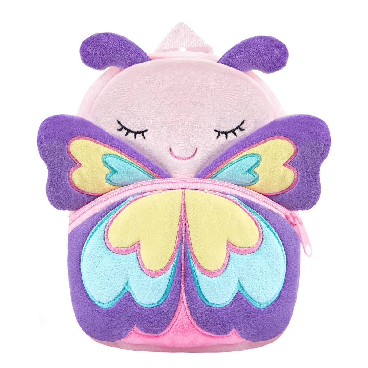 NICE CHOICE Cute Toddler Backpack Toddler Bag Plush Animal Cartoon Mini Travel Bag for Baby Girl Boy 2-6 Years(Pink Butterfly)