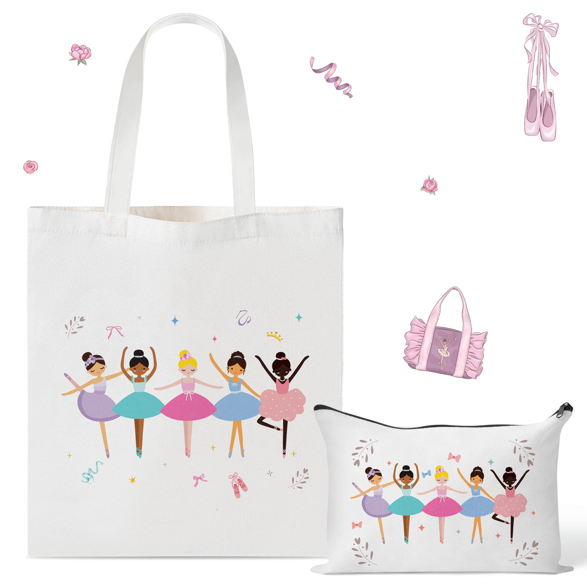 Y1tvei Ballet Canvas Bags Recital Gifts, Dance Girl Birthday Party Favors