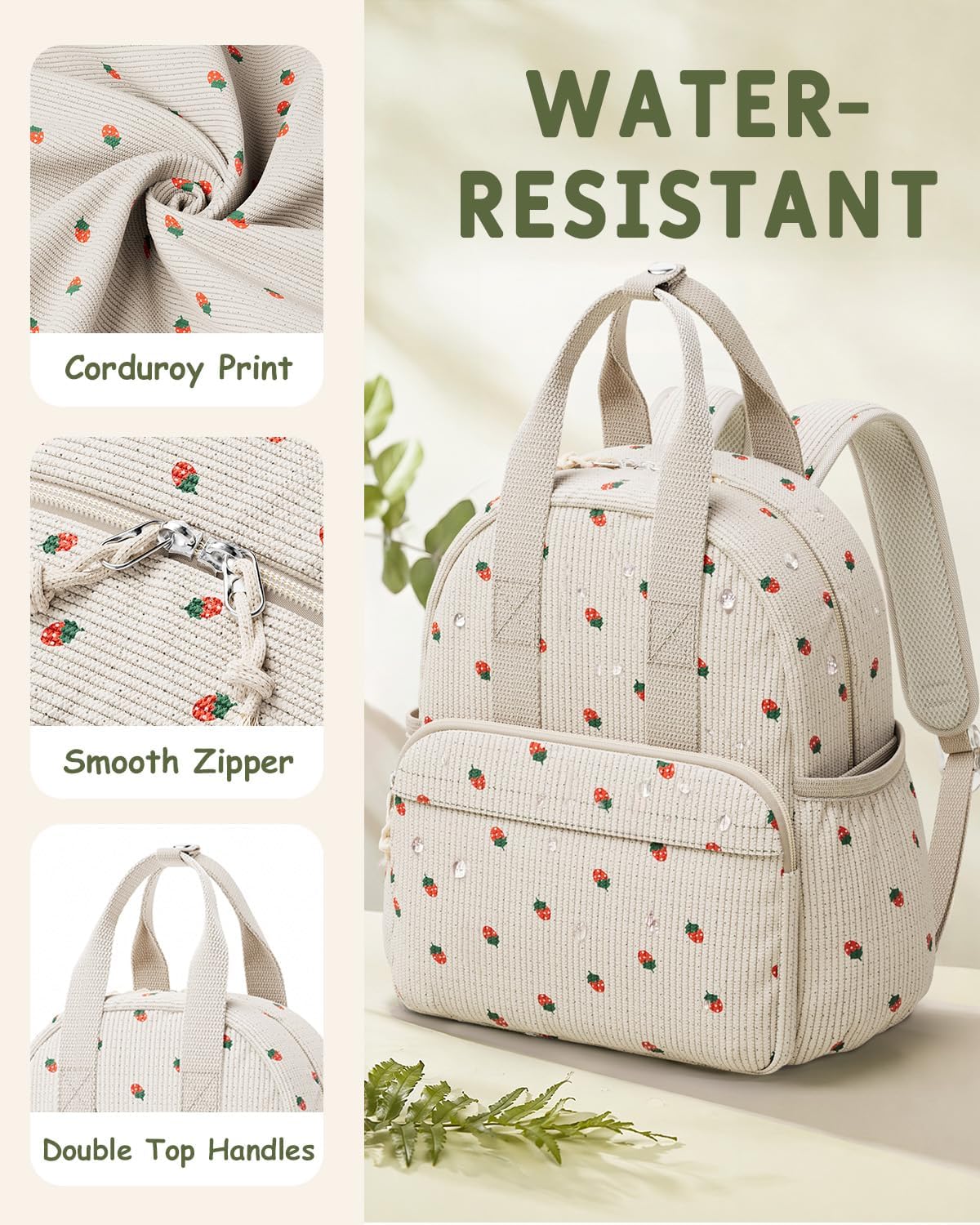 Corduroy Toddler Backpack for Preschool Boys Girls Ages 2-4
