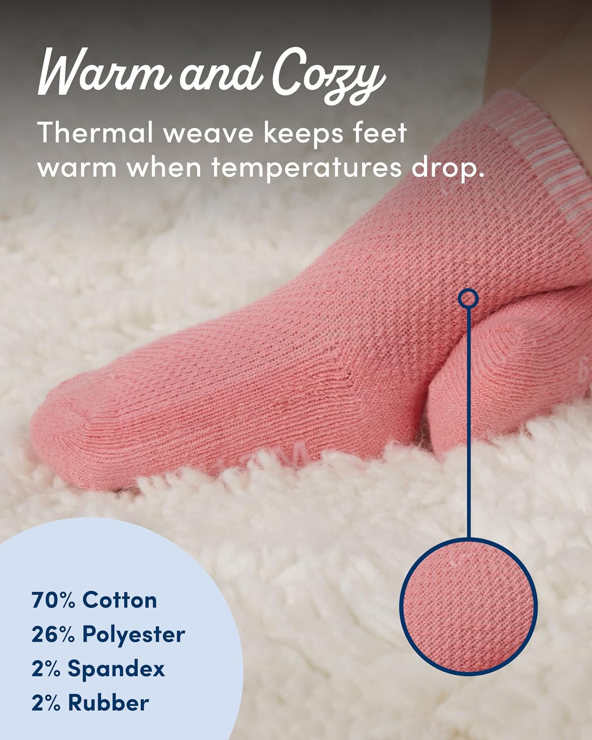 Fruit of the Loom All Weather Baby & Toddler Socks - Cotton Crew Socks with Grips for Boys, Girls and Unisex