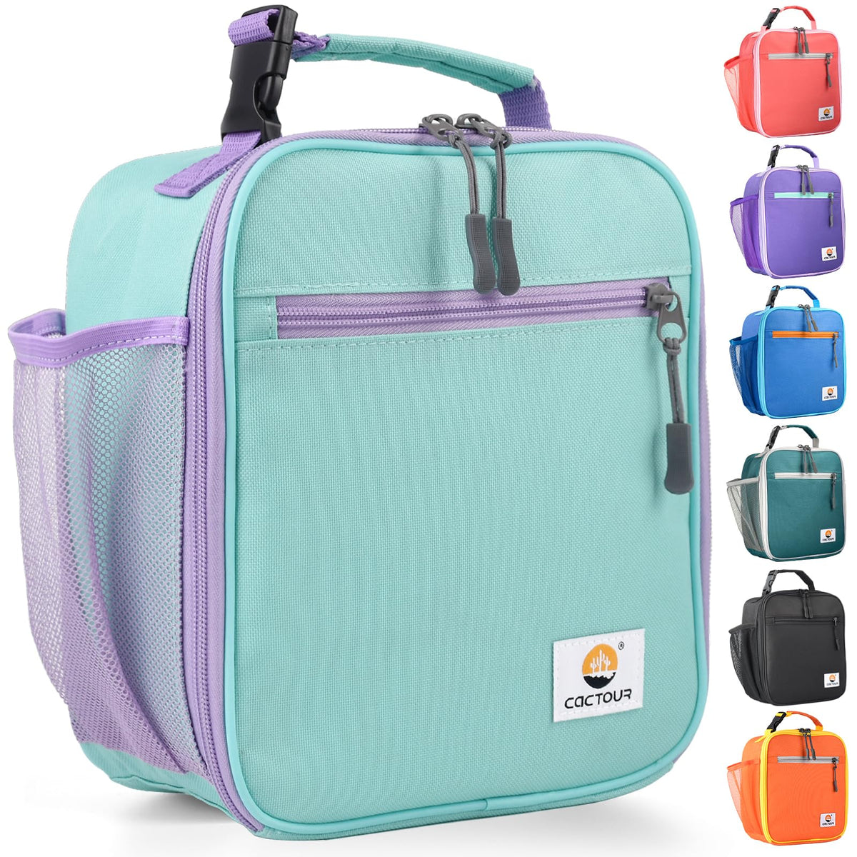 CaCTOUR Lunch Box for Men Women Adult,Premium Insulated Lunch Bag,Portable Small LunchBox for School Work Picnic (Black)