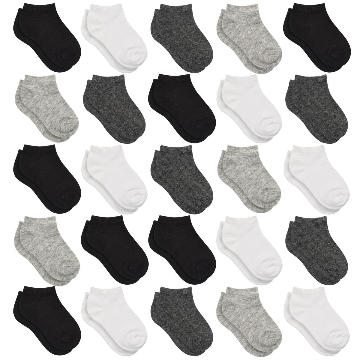 Kids Socks - 25 Pairs Toddler Ankle Socks Set (1-14 Years Old)