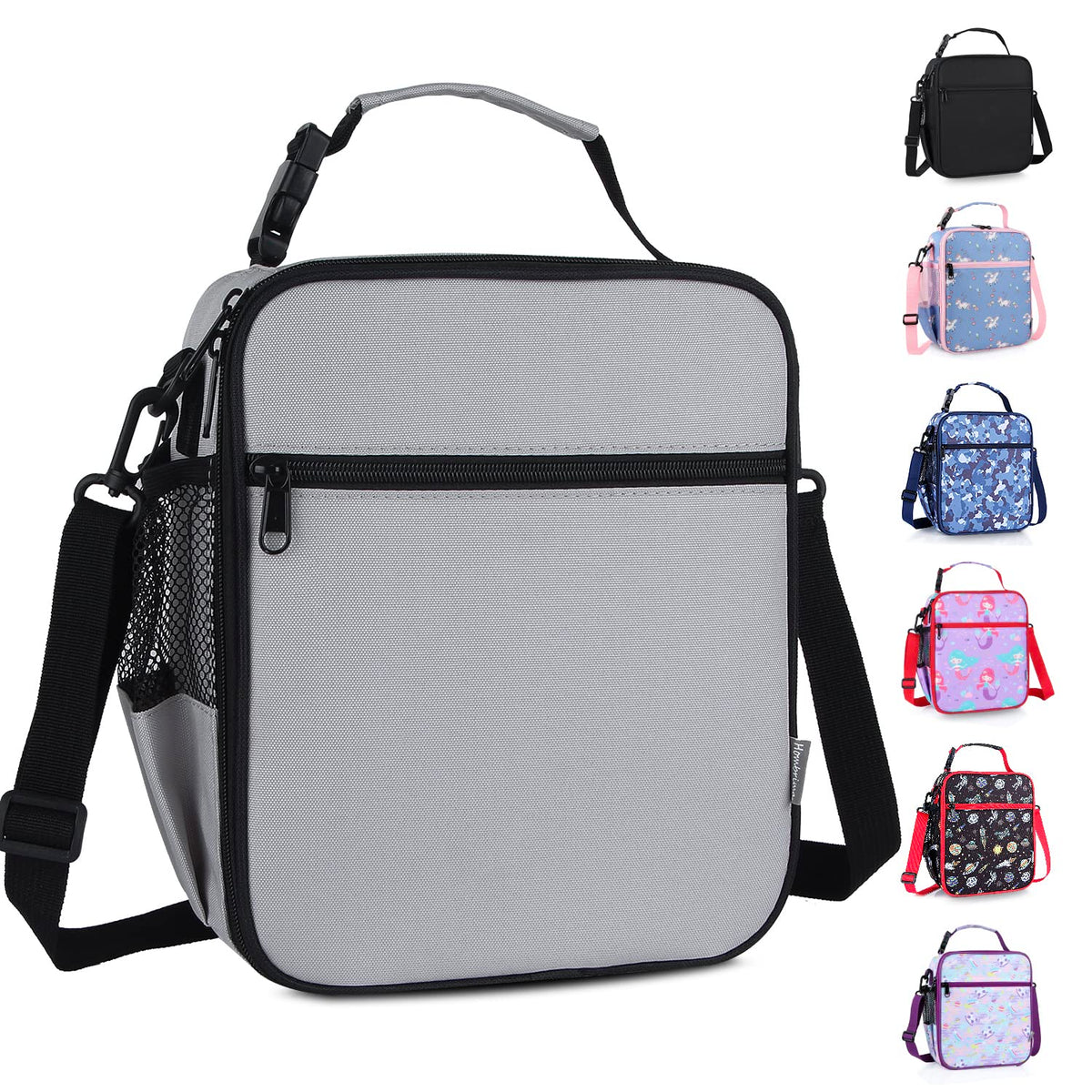 Kids Insulated Lunch Box Bag, Thermal Picnic Cool Bags with Adjustable Strap for Adults Children Women Men Boys Girls School Work (CAM-Blue)