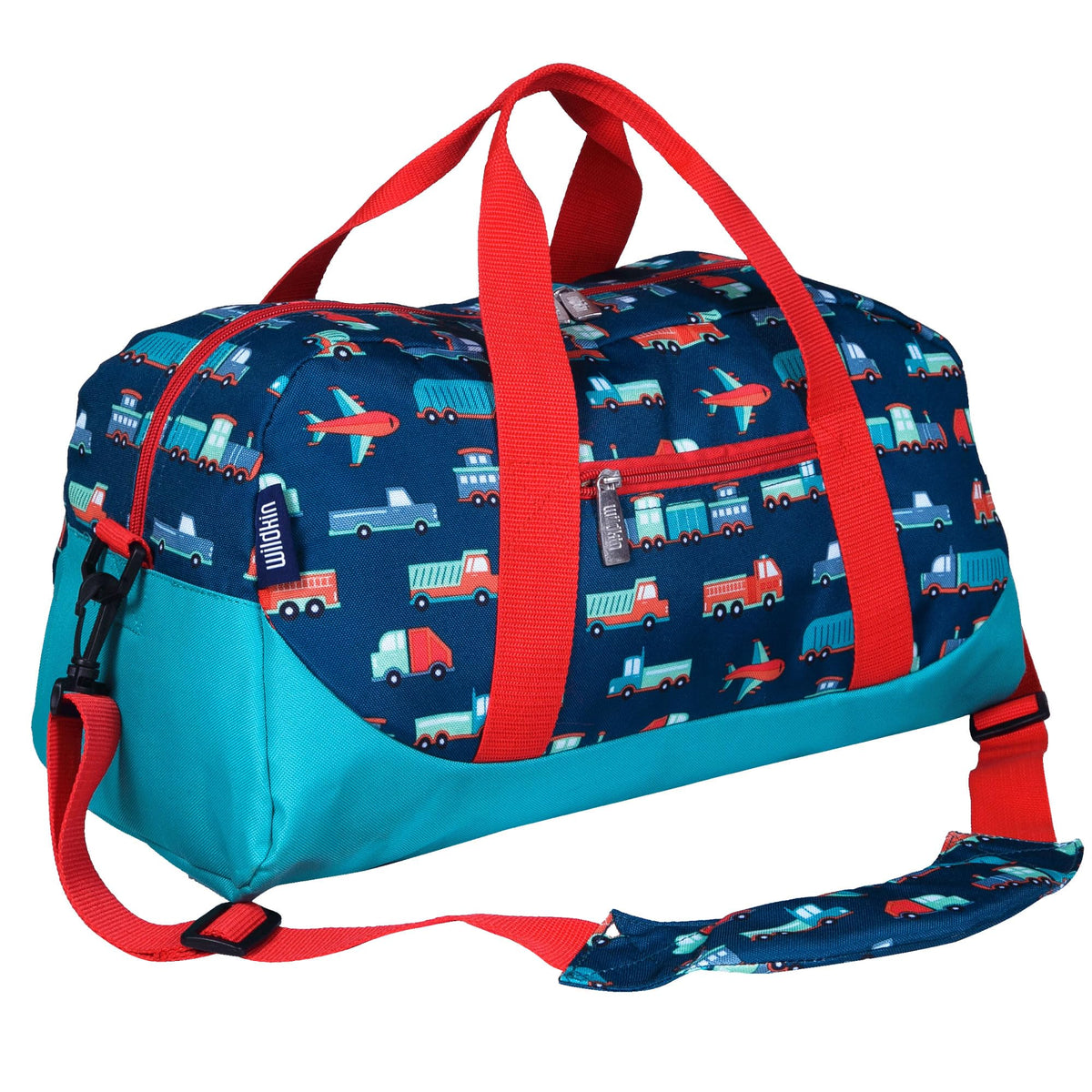 Wildkin Overnighter Duffel Bag for Kids, Trains, Planes, and Trucks
