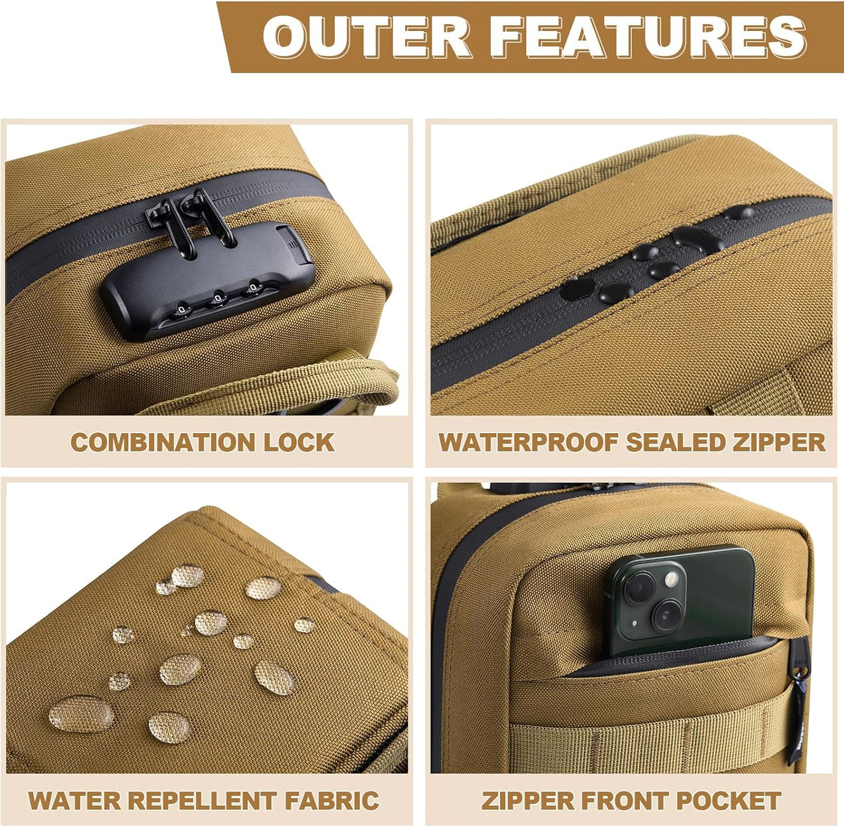 Smell Proof Bag with Combination Lock Travel Medicine Lock Box Carbon Lined Tactical Molle Pouch Mini Money Organizer Container Case