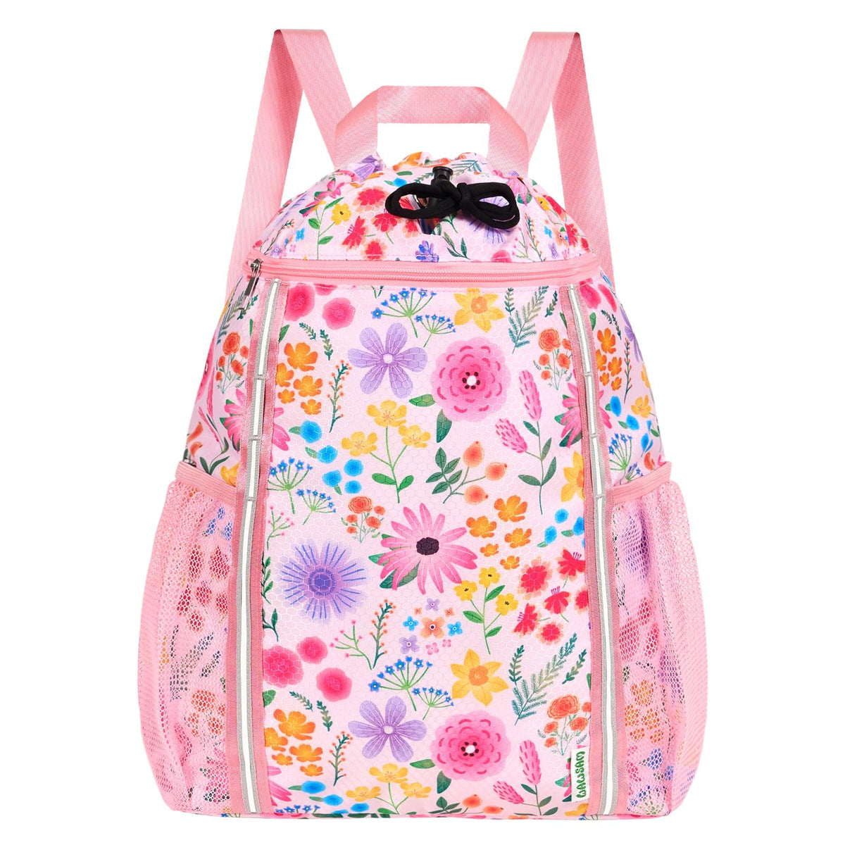 WAWSAM Mermaid Drawstring Backpack for Kids Girls with Two Bottle Pockets