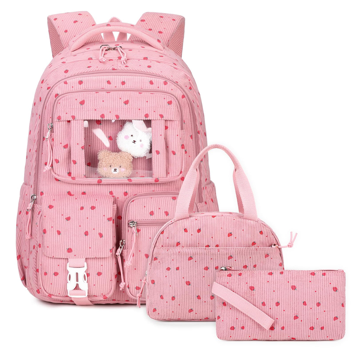 PIG PIG GIRL Kids Backpack for Girls - School Bags for Middle School Students - Book Bag for Elementary Primary - Kawaii Ita Backpack - Purple