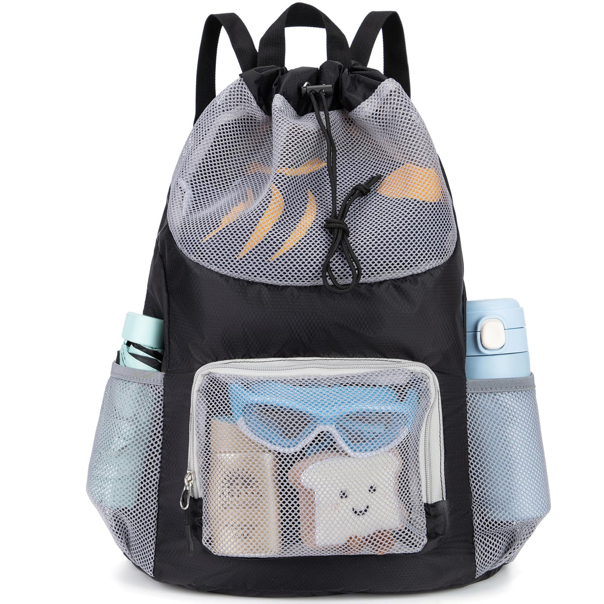 Swim Bag for Kids Mesh Drawstring Backpack for Boys Sport Gym Sackpack