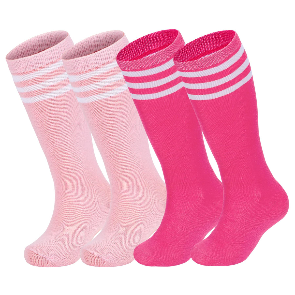 Zando 4 Pairs Kids Soccer Socks Athletic Youth Boys Girls Knee High Socks