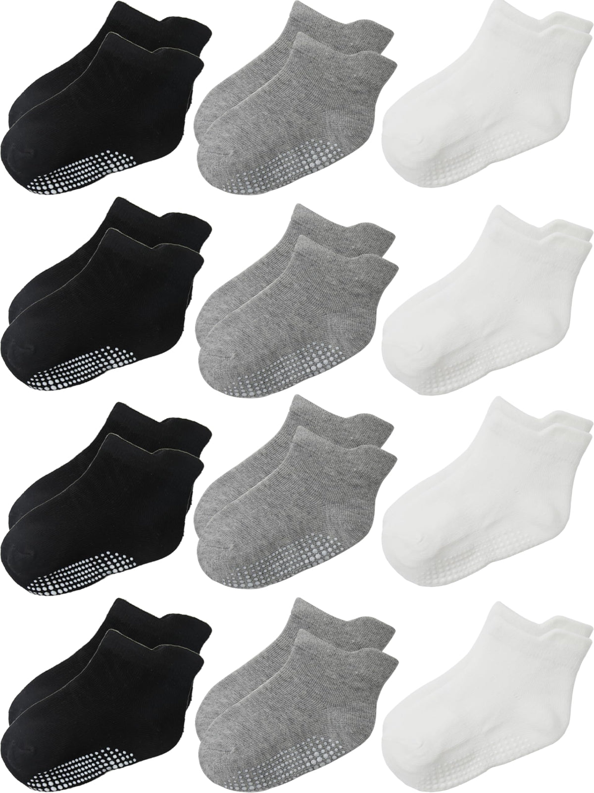 Aroveea Toddler Socks Non Slip Grip Baby Girls Kids Ankle Cute 12 Pack