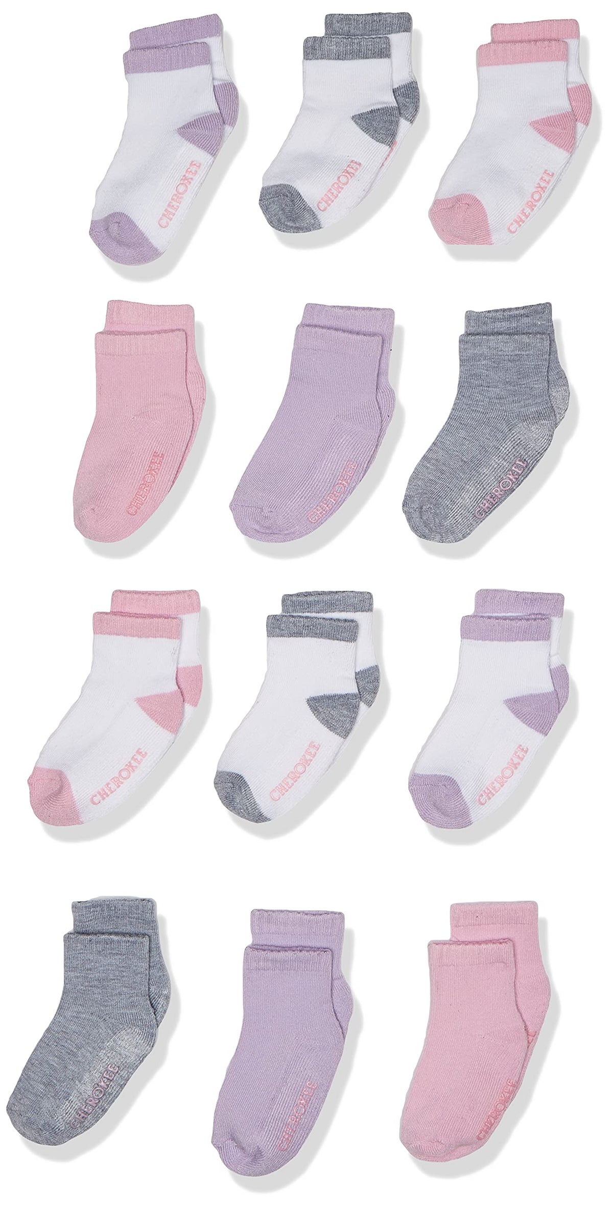 Cherokee Baby Girls' 12 Pack Shorty Ankle Socks