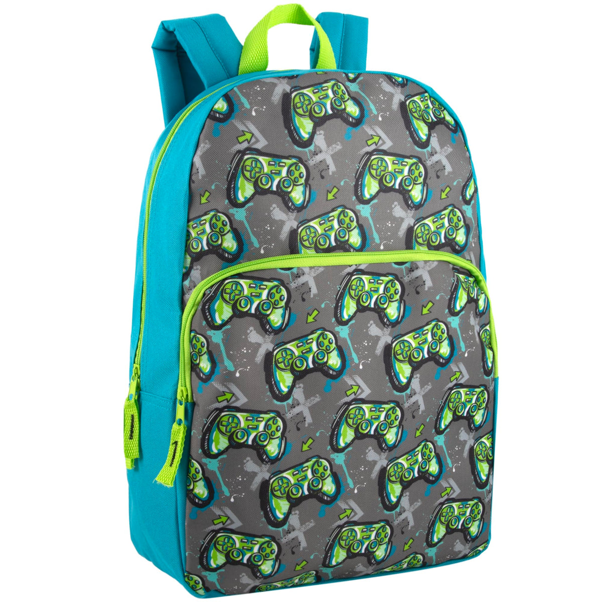 Trail maker Fun School Backpack for Elementary Middle School Girls and Boys | 17 Inch Printed Backpacks for School Kids, Travel (Game Controllers)