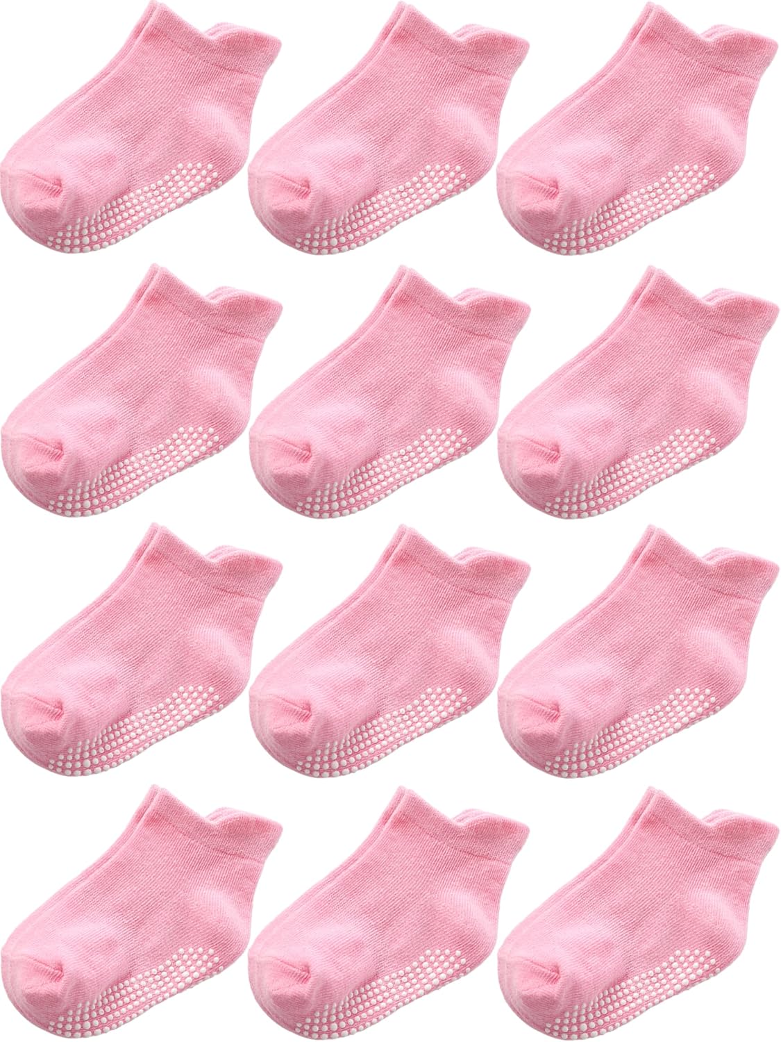 Aroveea Toddler Socks Non Slip Grip Ankle Baby 12 Pack for Kids Boys Girls