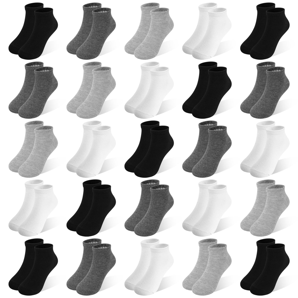 GENTABY Toddler Socks 25 Pairs Kids Ankle Socks for Boys Girls 1-14 Years