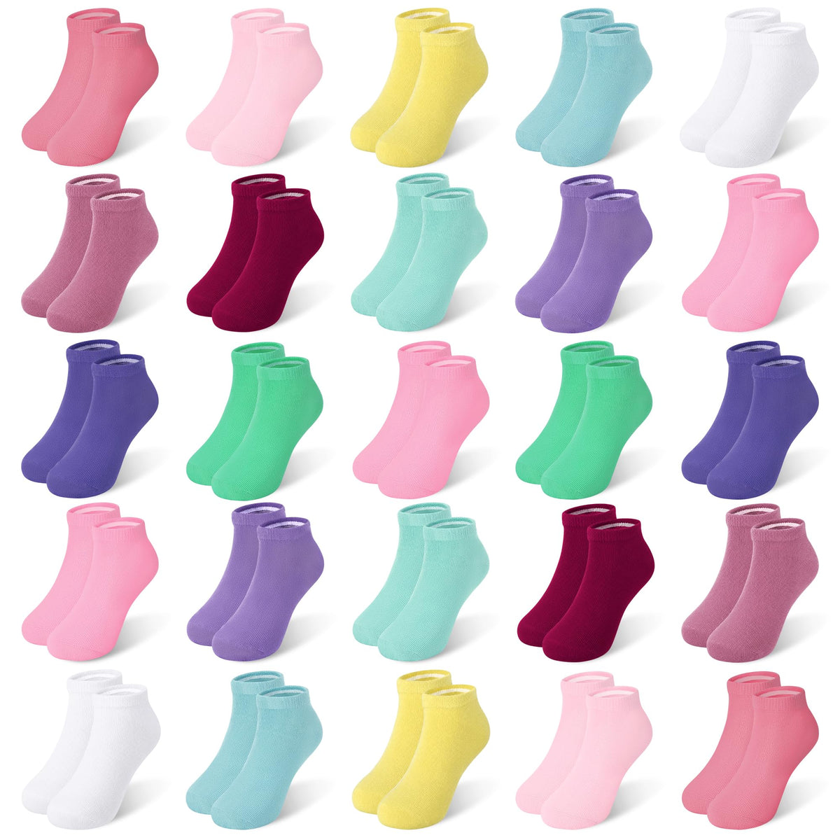GENTABY Toddler Socks 25 Pairs Kids Ankle Socks for Boys Girls 1-14 Years
