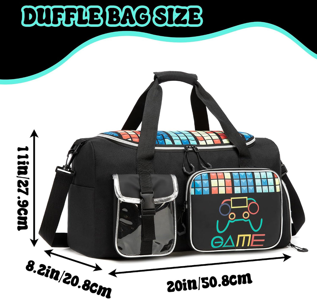 Kids Duffle Bag Boys Overnight Bag for Kids Weekender Travel Bags for Boys Sports Gym Tennis Bags with Shoe Compartment