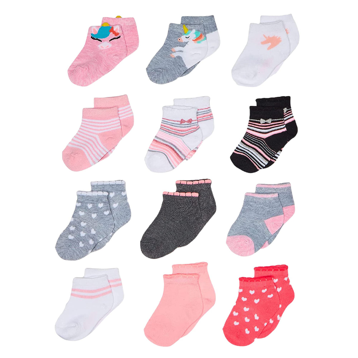 Cherokee Baby Girls' 12 Pack Shorty Ankle Socks