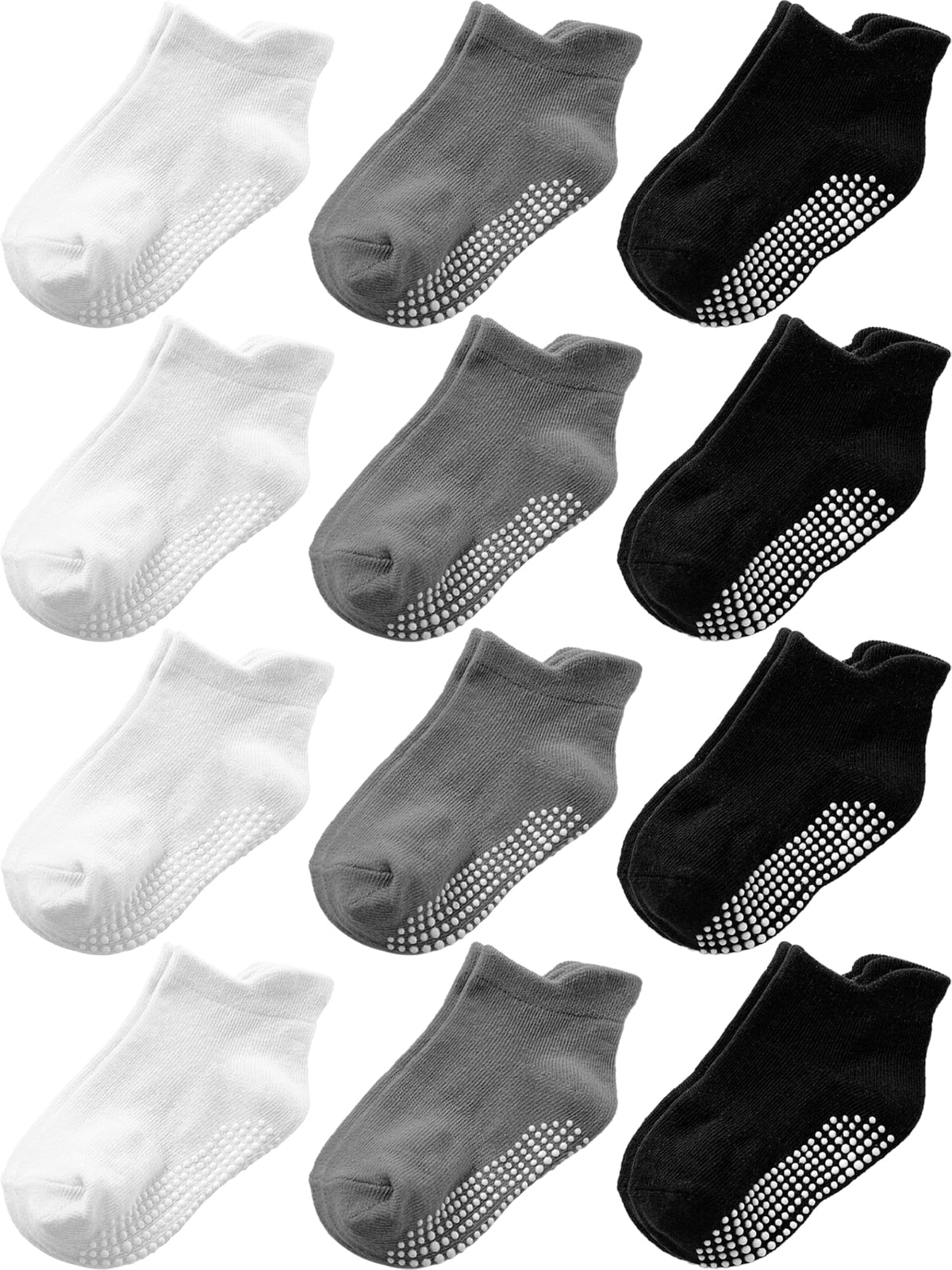 Baby Toddler Socks Grip Non Slip Boys Girls Kids Cotton 12 Pack Ankle Socks