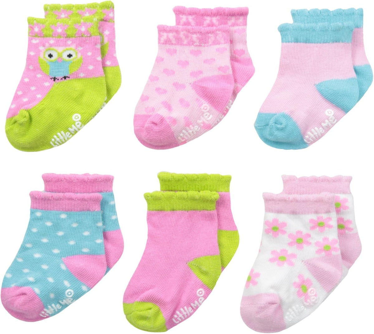 Little Me baby-girls 6 Pack Variety Socks