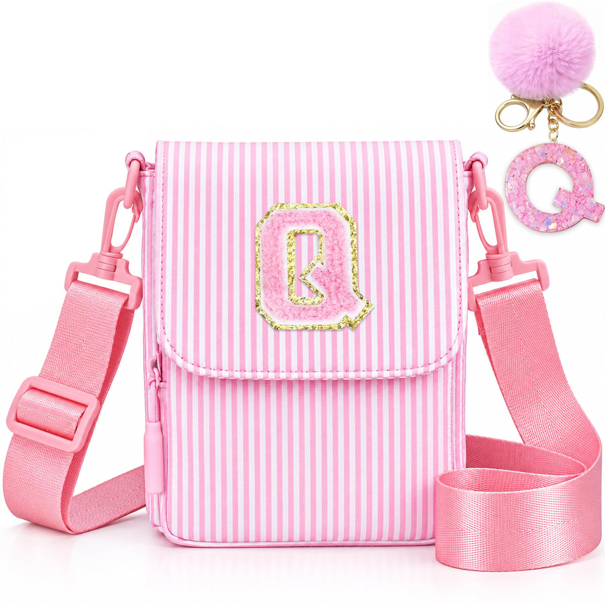 Crossbody Purse for Teen Girls Gifts - Girls Cell Phone Crossbody for Initial Kids Purse with Card Slots Personalized Pink R