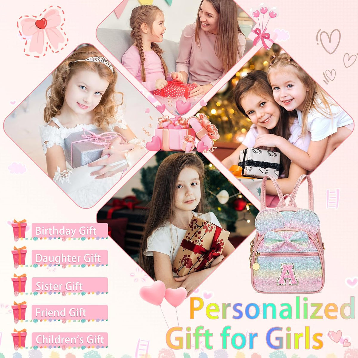 KKXIU Birthday Gift for Toddler Girls Mini Backpack Purse for Kids