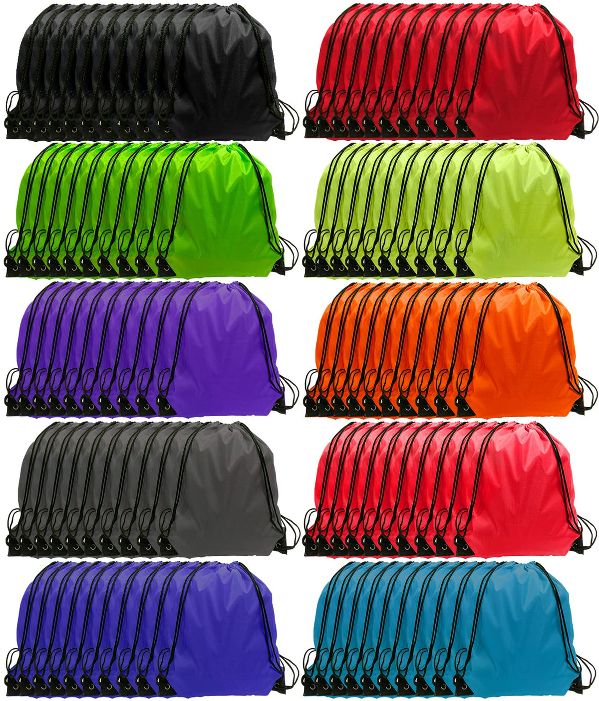 GoodtoU Drawstring Bags Bulk 40 Pack, Drawstring Backpack Cinch Bags for Kids & Adults, Lightweight Nylon String Backpacks for School Gym Travel Party Favors Goodie Bags Events Party Favors & Homeless