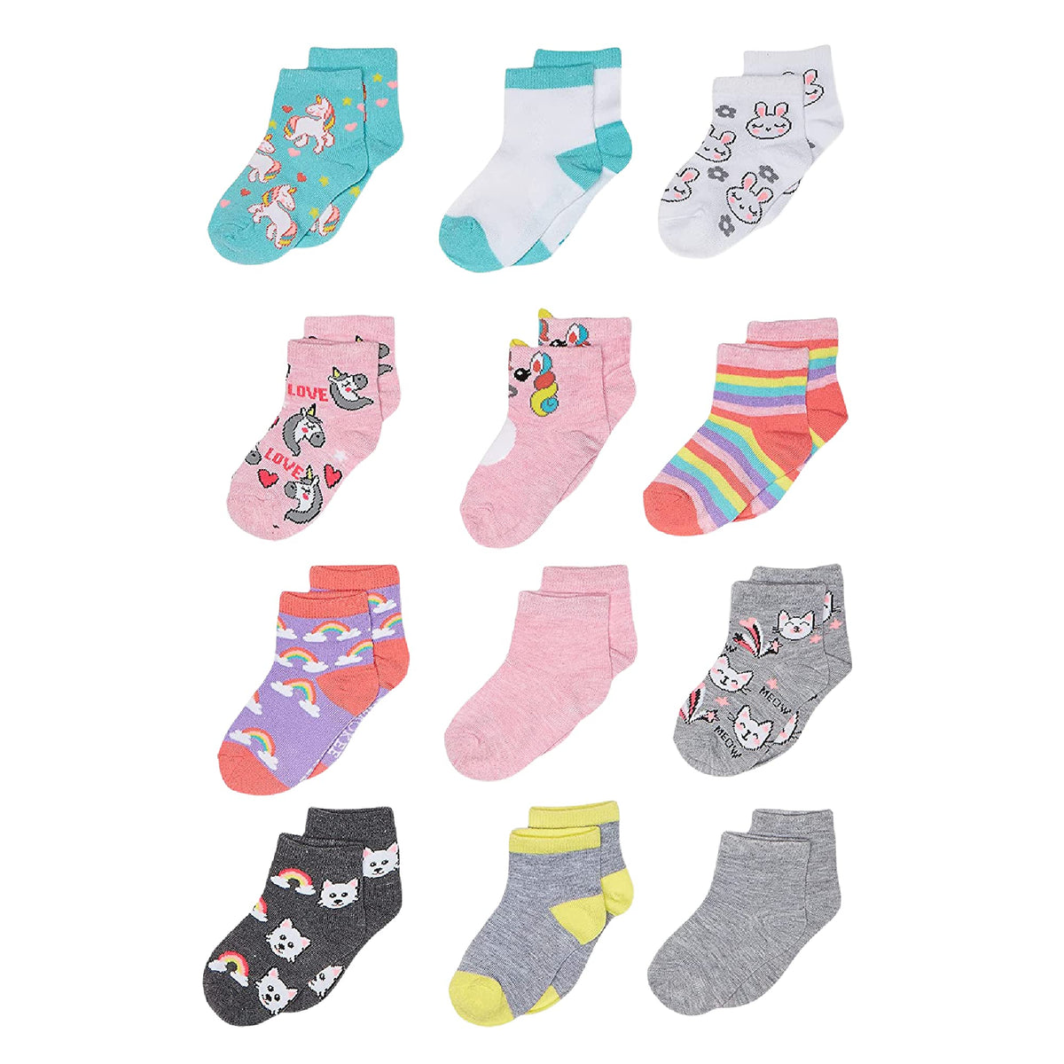 Cherokee Baby Girls' 12 Pack Shorty Ankle Socks