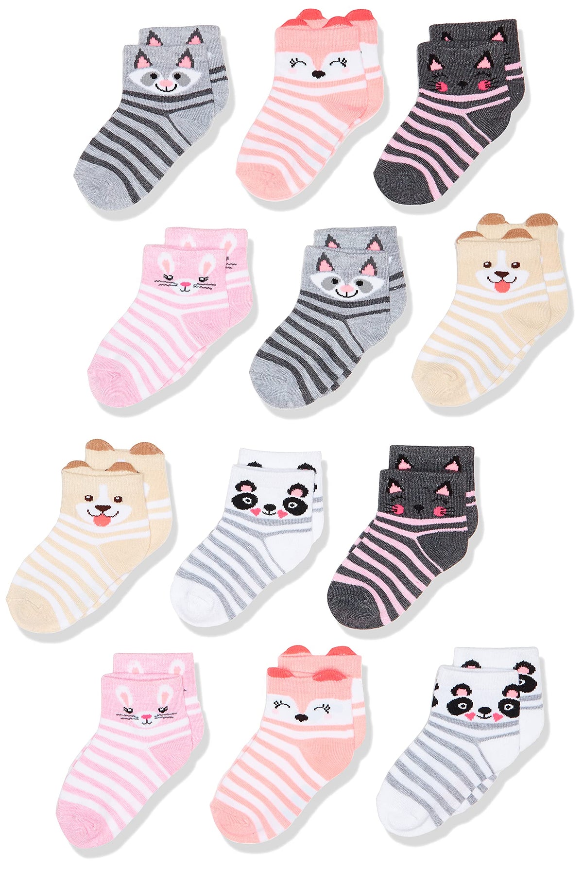Cherokee Baby Girls' 12 Pack Shorty Ankle Socks