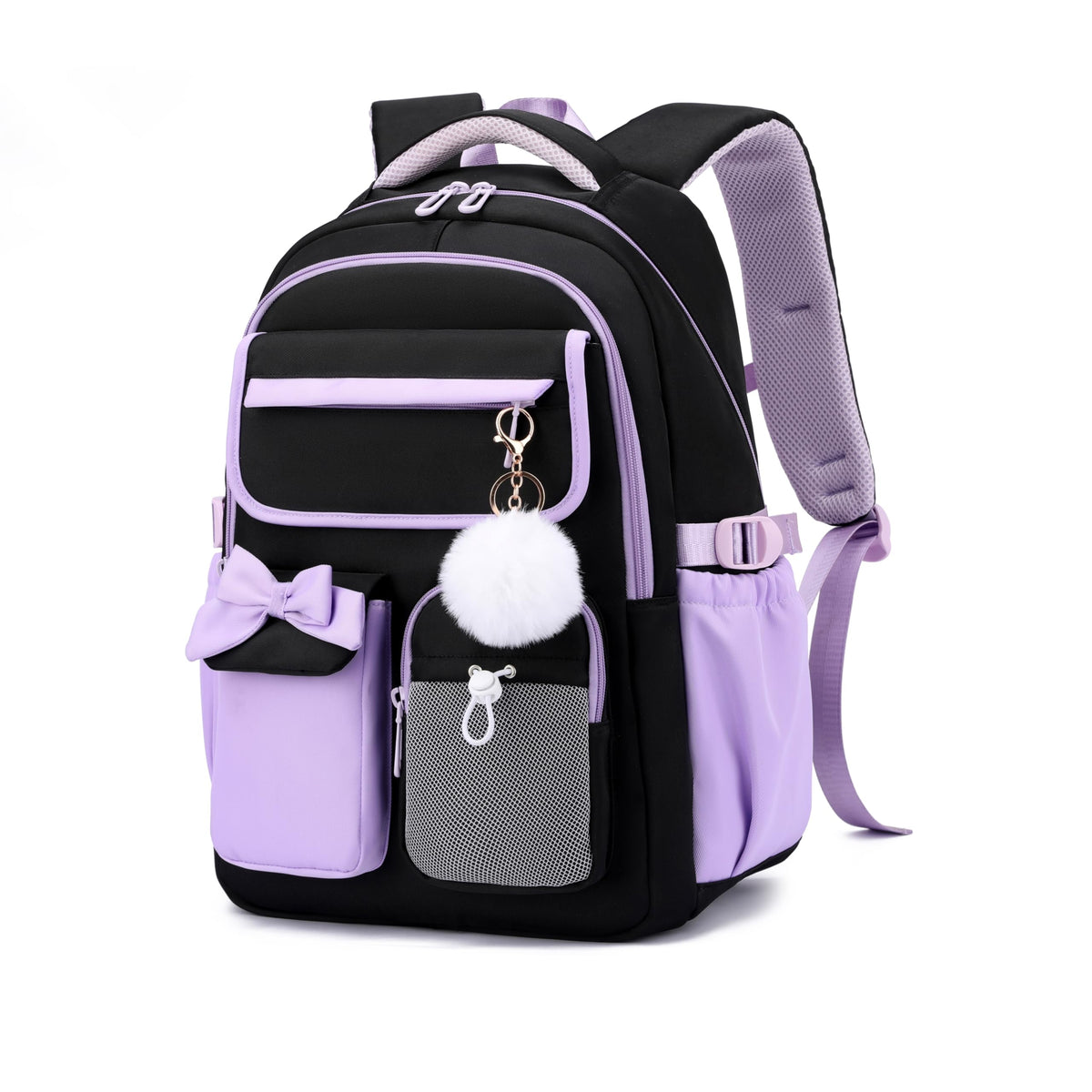 Girls Backpack School Bags Kids Elementary School Backpack for Girls Teens Cute Childrens Bookbags Casual Back Packs, Purple
