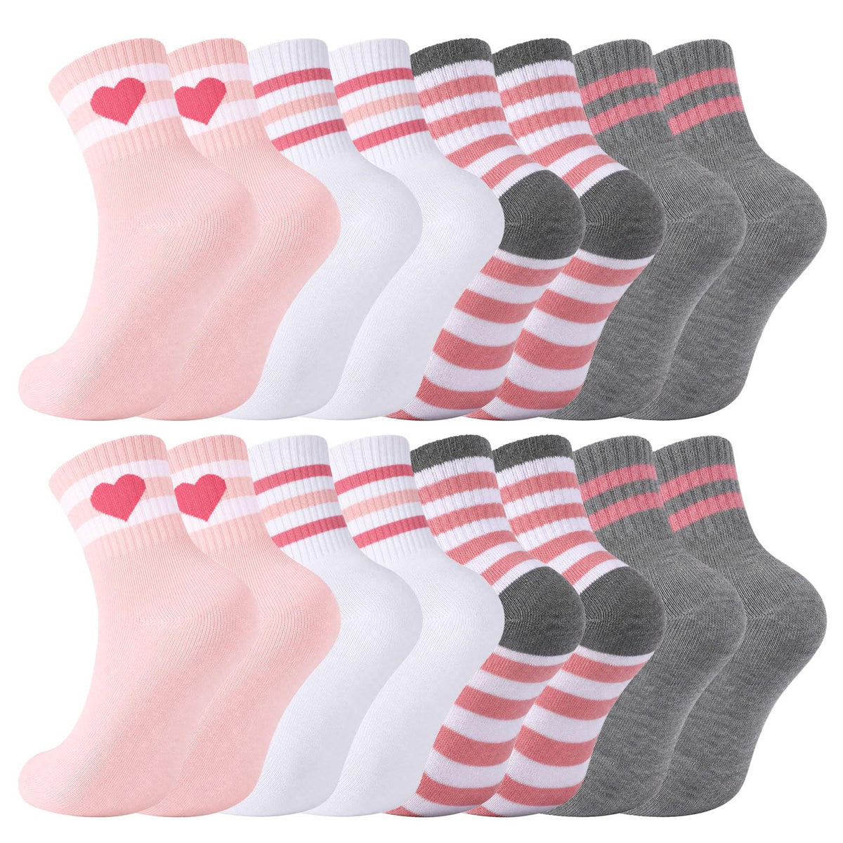 Jspupifip Girls Crew Athletic Socks