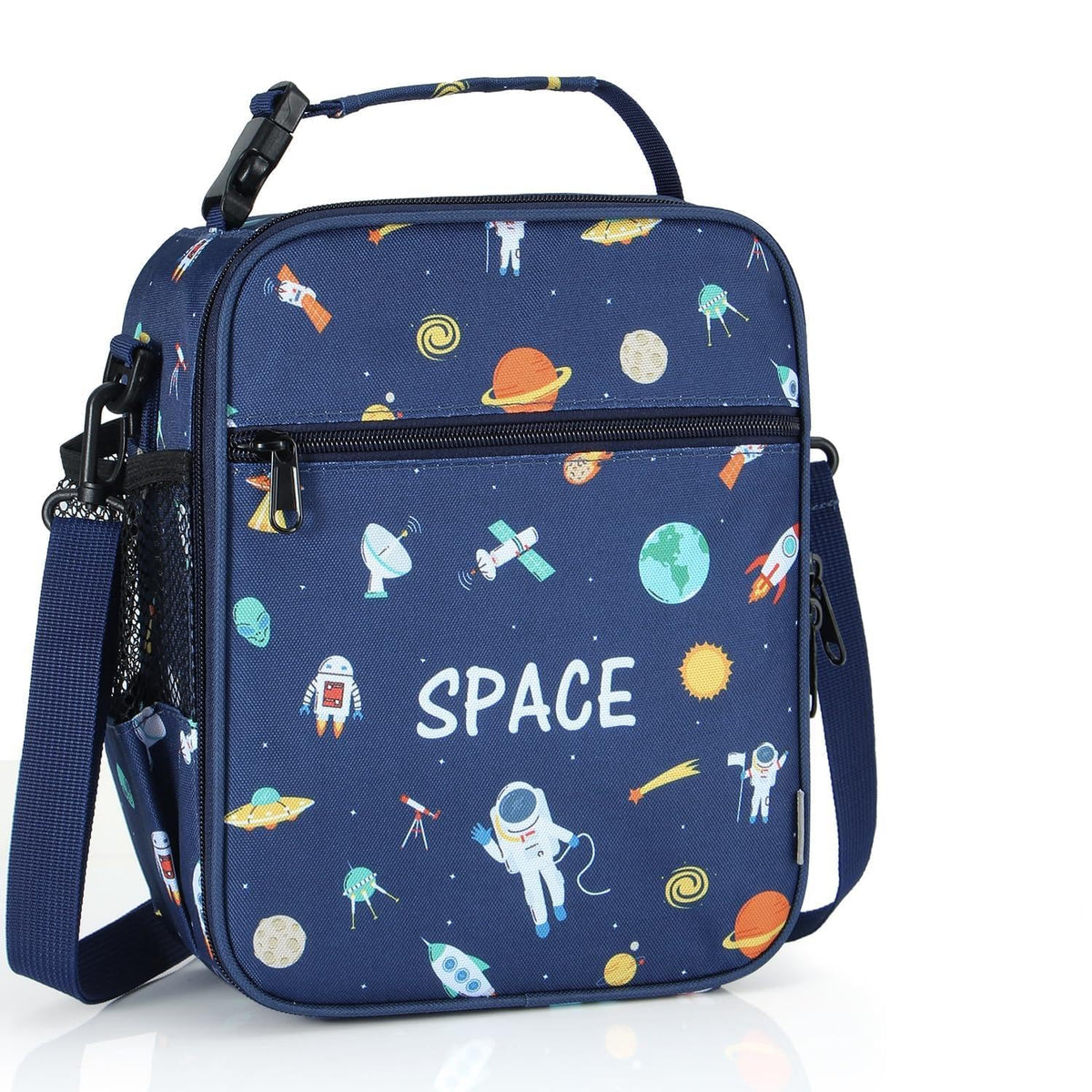 Kids Insulated Lunch Box Bag, Thermal Picnic Cool Bags with Adjustable Strap for Adults Children Women Men Boys Girls School Work (CAM-Blue)