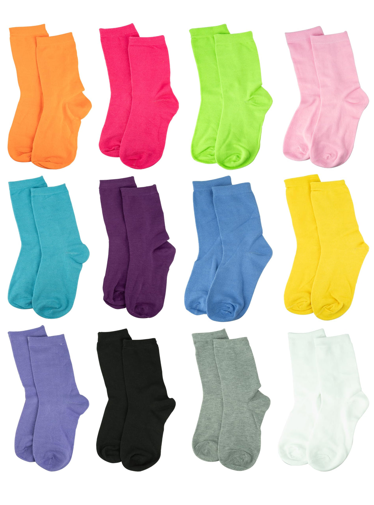 Gelante 12-Pack Girl Children Toddler Kids Cute Cotton Crew Novelty Socks