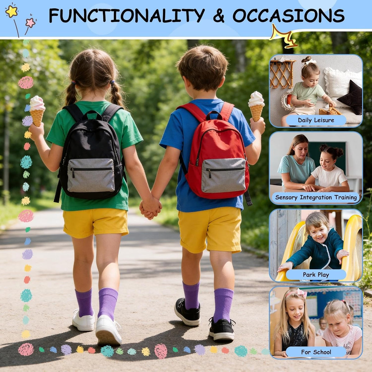 Artfasion Seamless Socks for Kids Girls: Sensory Friendly Socks for 2-12 T