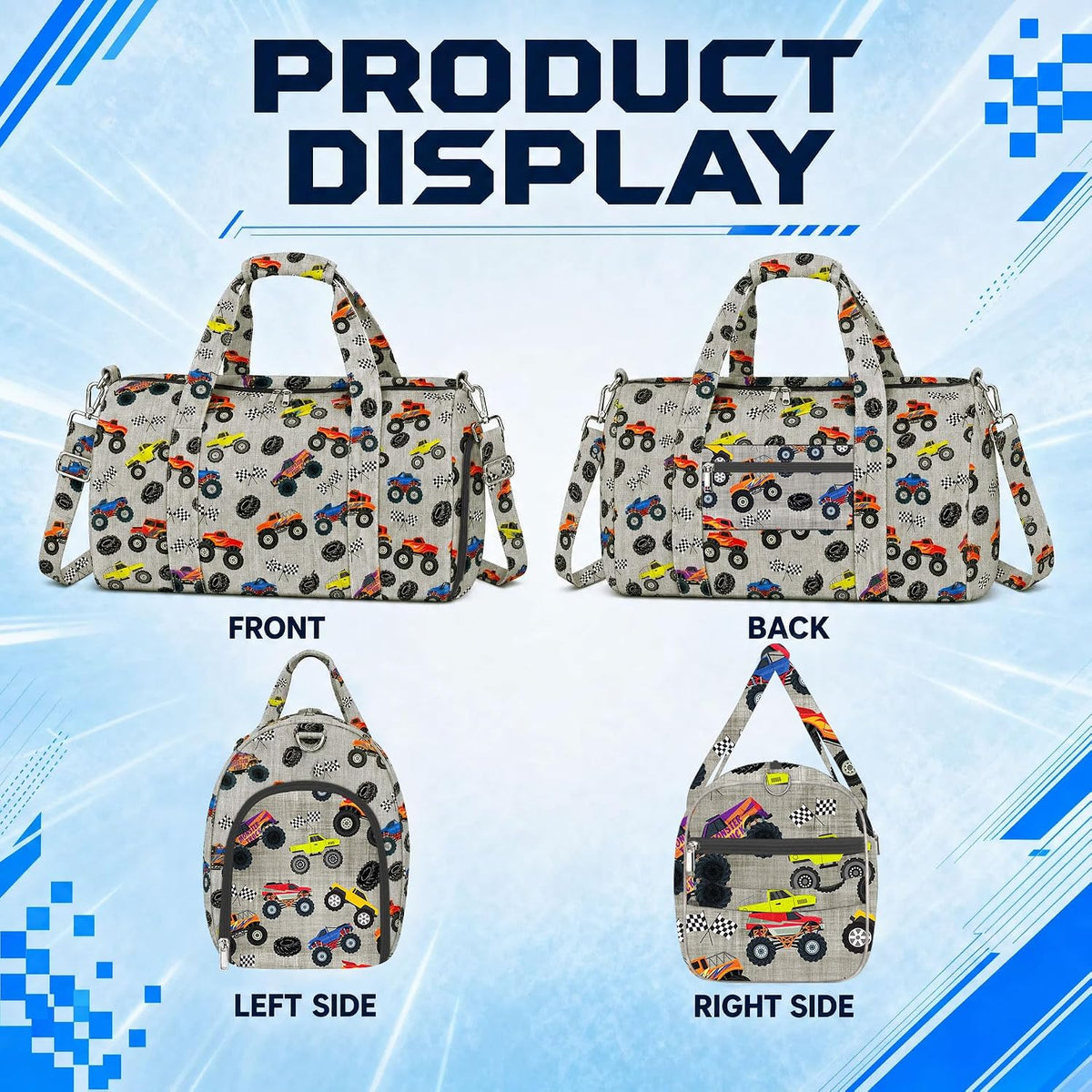 Travel Bag for Kids Sports Bag for Boys Kids Duffle Bag Boys Overnight Bag for Kid Weekender Bag Sleepover Bags for Boy Gym Bag with Shoe Compartment