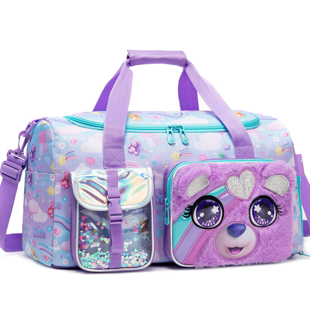 Kids Duffle Bag Boys Overnight Bag for Kids Weekender Travel Bags for Boys Sports Gym Tennis Bags with Shoe Compartment