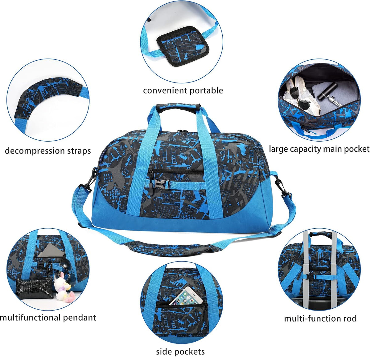 Kids Overnighter Duffel Bag Carry-On Size Sport Bag(11tylan)