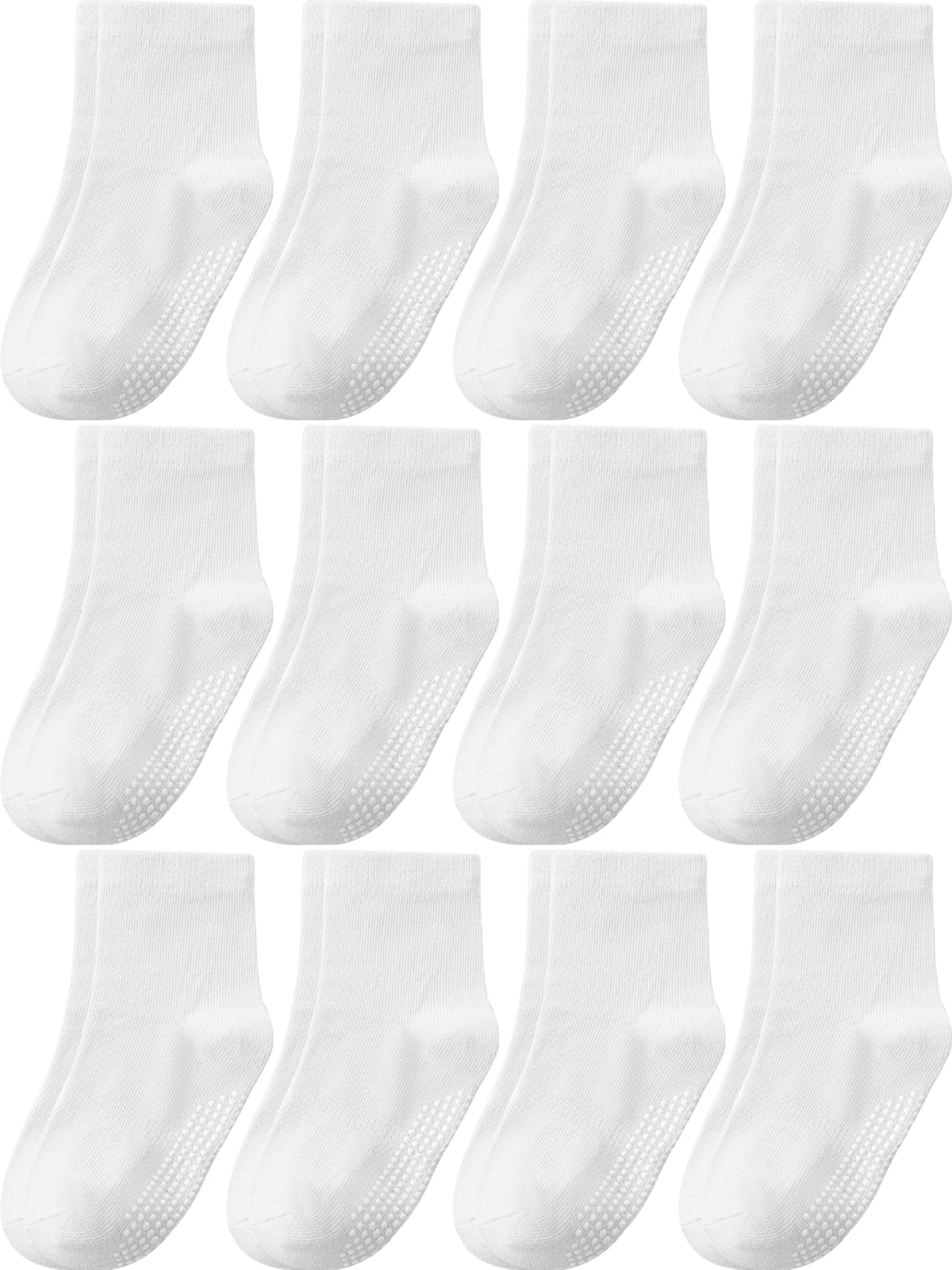Baby Toddler Socks Grip Non Slip Boys Girls Kids Cotton 12 Pack Ankle Socks
