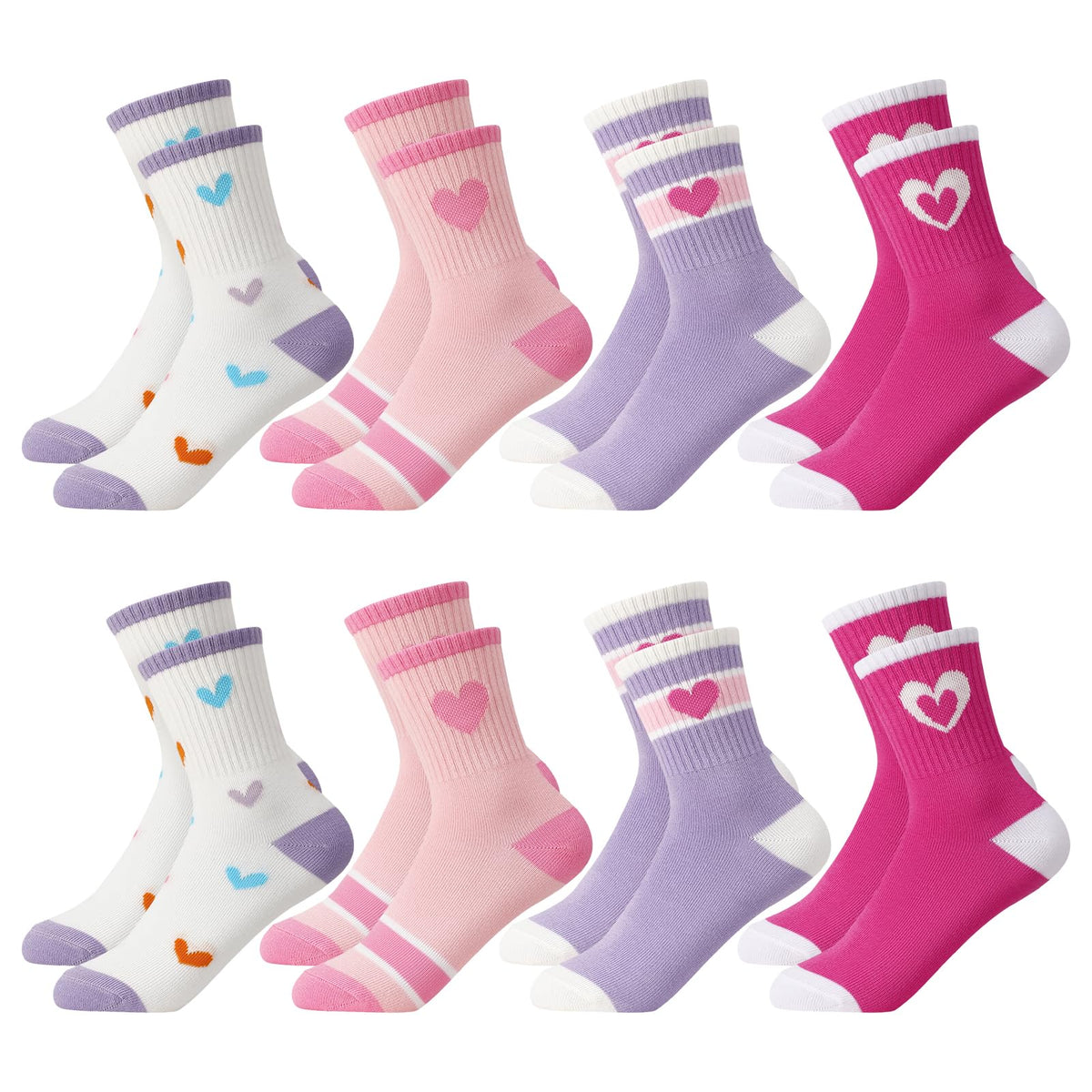 Kids Athletic Crew Socks for Girls Boys with Funny Prints