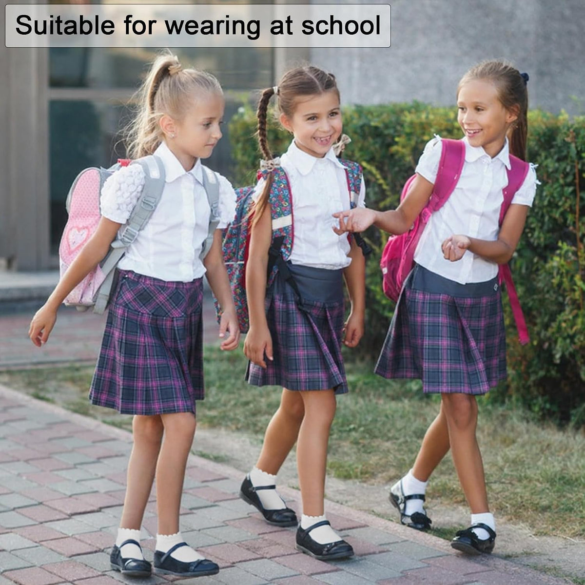 Girls Socks, 6 Pairs White Ruffle Socks for Girls (1-12 Years)