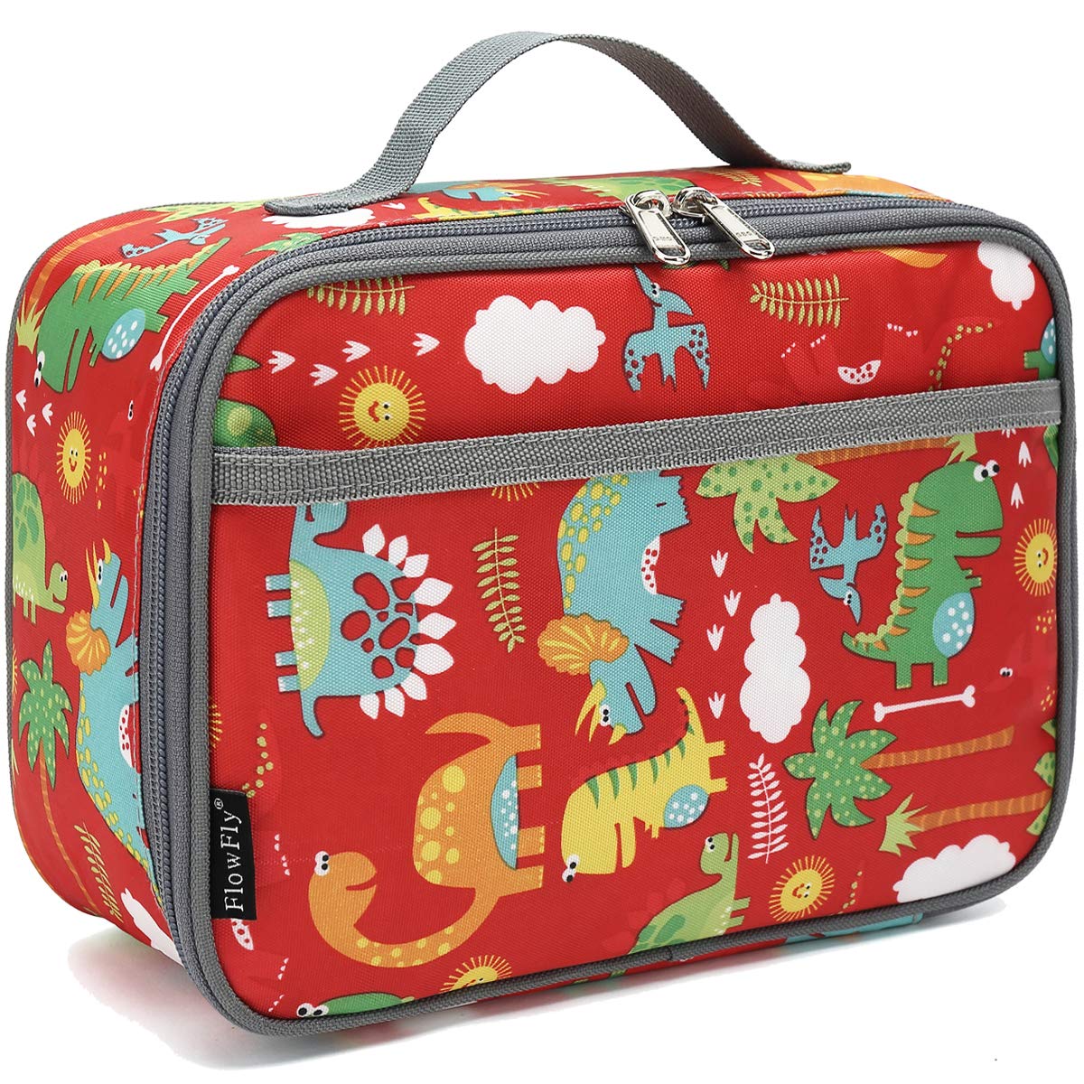 FlowFly Kids Lunch box Insulated Soft Bag Mini Cooler Back to School Thermal Meal Tote Kit for Girls, Boys, Car